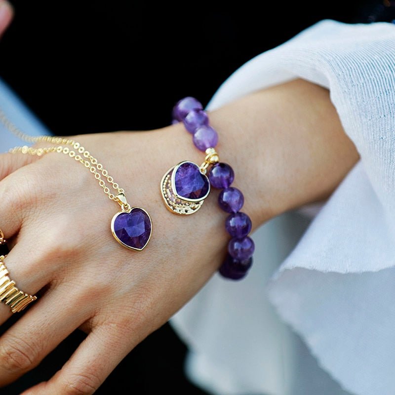 Purple Healing Amethyst Crystal Bracelet – Abebe+Booker